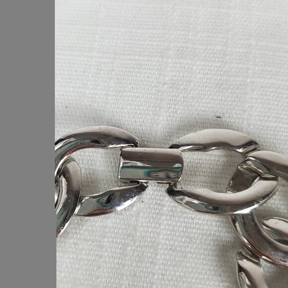 Vintage Napier Chunky Silver Tone Link Bracelet - Picture 4 of 8